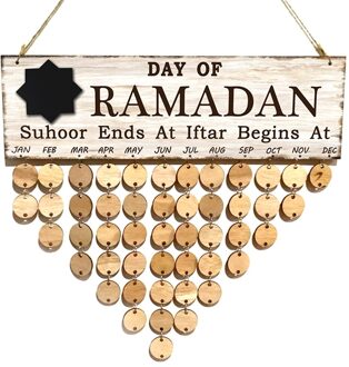 Hout Countdown Kalender Ramadan Eid Mubarak Hout Hangers Opknoping Kalender Voor Eid Mubarak Decoratie