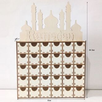 Hout Eid Mubarak Ramadan Advent Kalender Countdown Lade Moslim Islamitische Kasteel