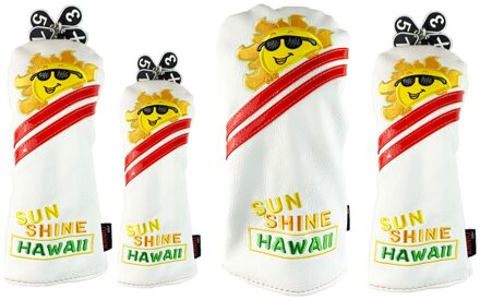 Hout Golf Covers Set Van 4 Waterdichte Pu Leer Fit Over Goed Driver Hout (1-3-5 wit