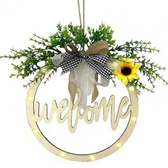 Hout Guirlande Guirlande Brief Gedrukt Hollow Hout Pasen Welkom Thuis Opknoping Teken Voor Pasen Feestartikelen A met licht