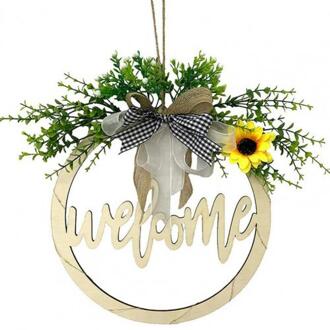 Hout Guirlande Guirlande Brief Gedrukt Hollow Hout Pasen Welkom Thuis Opknoping Teken Voor Pasen Feestartikelen A zonder licht