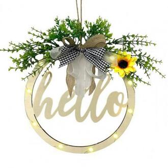 Hout Guirlande Guirlande Brief Gedrukt Hollow Hout Pasen Welkom Thuis Opknoping Teken Voor Pasen Feestartikelen B met licht
