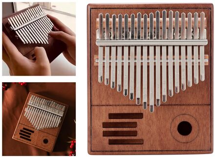 Hout Kalimba 17 Key Thumb Piano Vinger Mbira Educatief Toetsenbord Muziekinstrumenten Kids bruin