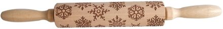 Hout Kerst Gedrukt Deegroller Houtsnijwerk Reliëf Rolling Pin Cookie Deeg Stok Ambachtelijke Keuken Gereedschappen Deegrol 04