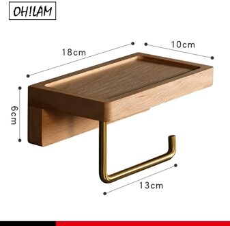 Hout Messing Toiletrolhouder Met Telefoon Plank Opslag Badkamer Weefsel Houder Toiletrolhouder Rolhouder Badkamer Accessoires Beech kort
