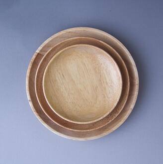 Hout Roud Plaat, Fruitschaal, Snack Plaat, Rubber Hout D10cm