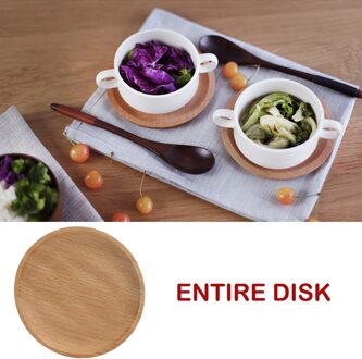 Hout Serveerschaal Ronde Dienblad Fruit Dessert Taart Snack Snoep Schotel Houten Gerechten 12x12cm