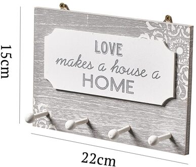 Hout Sleutel Haak Houder Wall Opknoping Organisator Rechthoek House Key Rack Haken Kleerhanger Woondecoratie Jas Muur Haak 03