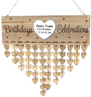 Hout Verjaardag Herinnering Board Plaque Aanmelden Diy Kalender Fotolijst Message Board Kerst Decoraties Voor Huis Новый Год 20