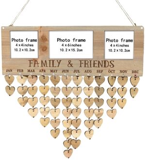 Hout Verjaardag Herinnering Board Plaque Aanmelden Diy Kalender Fotolijst Message Board Kerst Decoraties Voor Huis Новый Год 20