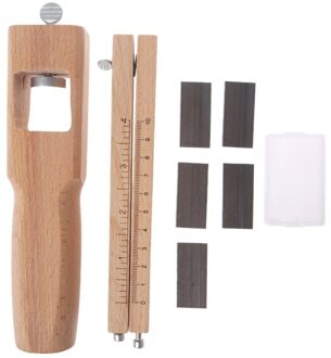 Hout Verstelbare Strip Cutter Craft Tool Lederen Hand Snijgereedschap + 5 Blades