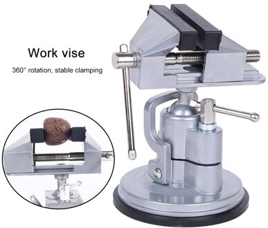 Houtbewerking Bankjes Vise Vacuüm Basis Bankschroef 360 Rotatie Hoofd Aluminium Tafel Top Vise Met Zuignap