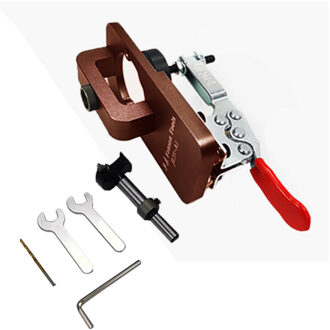 Houtbewerking Boren Gids Locator 35Mm Scharnier Boring Jig Met Armatuur Aluminium Gat Opener Template Deur Kasten Bruin