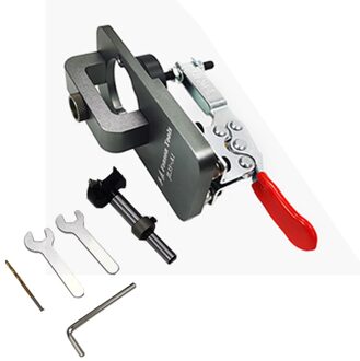 Houtbewerking Boren Gids Locator 35Mm Scharnier Boring Jig Met Armatuur Aluminium Gat Opener Template Deur Kasten grijs