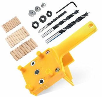 Houtbewerking Deuvel Jig Boor Gids Positionering Gereedschap Met 3 Stuks Metalen Paspennen 6 8 10Mm Boren Hout boren Hole Saw Kit