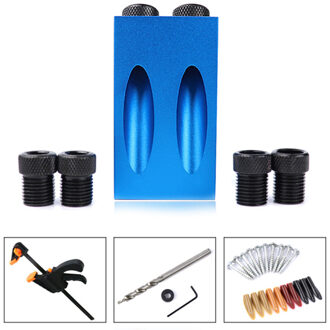 Houtbewerking Pocket Gat Jig Kit 6/8/10Mm Hoek Boor Gids Set Perforator Locator Jig boor Set Voor Diy Timmerwerk Tool