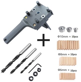 Houtbewerking Pocket Gat Jig Kit Set 6 8 10Mm Boor Gids Metalen Mouw Hout Boren Doweling Gat Zag Gereedschap handheld Jigs 41Pcs