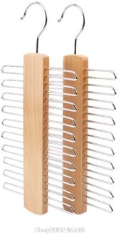 Houten 20 Bar Tie Rack Hanger-Sjaal, Riem, Accessoire Organiser N09 20 houtkleur