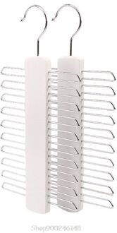 Houten 20 Bar Tie Rack Hanger-Sjaal, Riem, Accessoire Organiser N09 20 wit