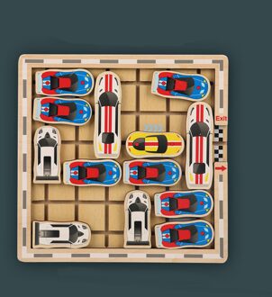 Houten 22 Glijdende Auto Puzzel Speelgoed Handgemaakte Klotski Speelgoed Iq Educatief Spel
