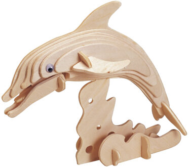 Houten 3D puzzel dolfijn 23 cm