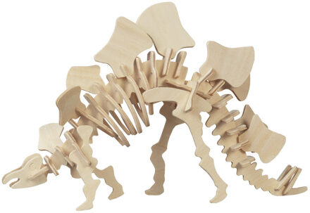 Houten 3D puzzel stegosaurus dinosaurus 23 cm - 3D puzzels