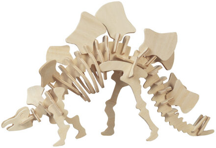 Houten 3D puzzel stegosaurus dinosaurus 23 cm