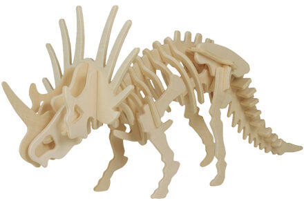 Houten 3D puzzel styracosaurus dinosaurus - 23 cm - kinderen
