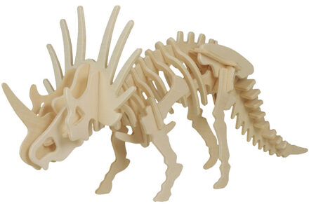 Houten 3D puzzel styracosaurus dinosaurus 23 cm
