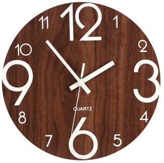 Houten 3D Wandklok Modern Lichtgevende Nummer Opknoping Klokken Rustige Gloeiende In Dark Woonkamer Decoratie Muur Horloge Stille 1