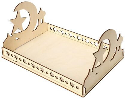 Houten Artistieke Eid Mubarak Party Serving Servies Lade Display Hout Decoratie Hanger Tafeldecoraties Dessert Lade @ 45 Rood