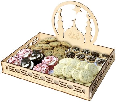 Houten Artistieke Eid Party Serving Servies Lade Display Hout Decoratie Schotel Fruitschaal Snacks Plaat Keuken Decoratie # T2P