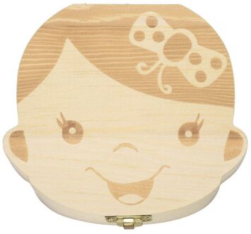 Houten Baby Kids Tand Opbergdoos Engels Tanden Navelstreng Lanugo Organizer Herinneringen Besparen Baby Hout Tand Doos Opslag