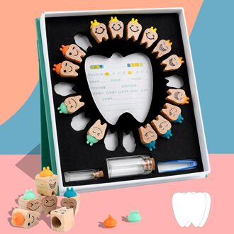 Houten Baby Tand Doos Melk Tanden Organizer Storage Collection Jongen Meisje Souvenir Case Baby Kid Leuke Cadeaus Voor Kinderen Herinnering Chinese version