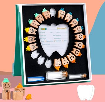 Houten Baby Tand Doos Melk Tanden Organizer Storage Collection Jongen Meisje Souvenir Case Baby Kid Leuke Cadeaus Voor Kinderen Herinnering English version