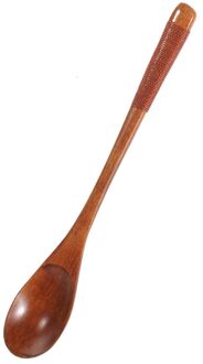 Houten Bamboe Lepels Japanse Soep Lepel Bamboe Thee Lepel Kids Servies Kind Japanse Servies Keuken Kookgerei Gereedschap Rood