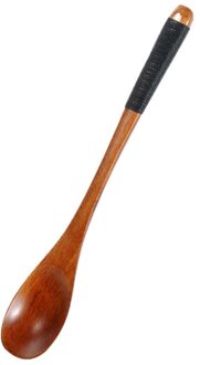 Houten Bamboe Lepels Japanse Soep Lepel Bamboe Thee Lepel Kids Servies Kind Japanse Servies Keuken Kookgerei Gereedschap zwart