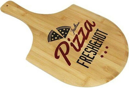 Houten bamboe serveerplank/snijplank voor pizza 53,5 x 30,5 cm - Serveerplanken Bruin