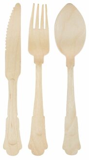 Houten bestek set klassiek 48-delig