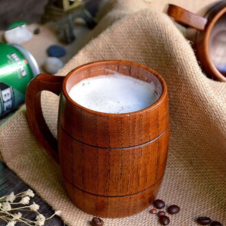 Houten Bier Mok Bier Mokken Houten Bier Mokken Mokken Door-Houten Mokken-Koffie Mokken-Roestvrij staal Kopjes