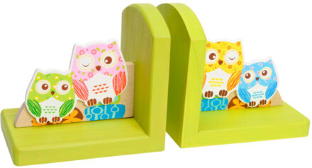 Houten boekensteun uil