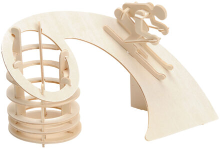 Houten bouwpakket pennenbakje - skiën