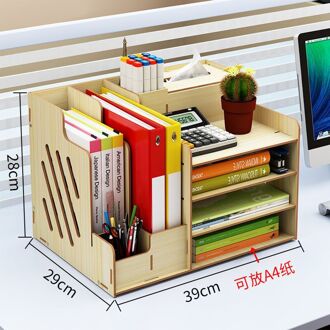 Houten Bureau Organizer Desktop File Organizer Houder Ruimtebesparend Kantoor School Thuisgebruik Document Multi-layer Creatieve Lade wit