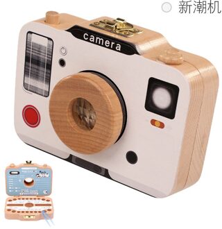 Houten Camera Melktanden Besparen Opbergdoos Kleurrijke Camera Tanden Ya Wu Bescherming Collectebus Lanugo Opslag camera Trending machine