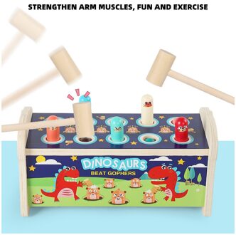 Houten Cartoon Olifant Whack-A-mole Speelgoed Stampende Kloppen Hamster Ouder-Kind Interactive Game Kinderen Leren puzzel