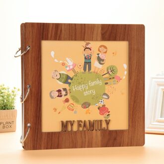 Houten Cover 16 Inch Handgemaakte Diy Album Hand-Gesneden Plakken Album, geschikt Voor Familie Bruiloft Baby Geheugen Foto Collectie