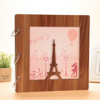 Houten Cover 16 Inch Handgemaakte Diy Album Hand-Gesneden Plakken Album, geschikt Voor Familie Bruiloft Baby Geheugen Foto Collectie