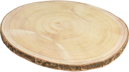 Houten decoratie boomschors boomschijven - D40 x H2 cm - Hobby materiaal - Kaarsenbord
