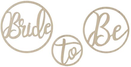Houten Decoratie Ringen Bride To Be Bruin - Kastanje