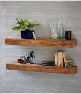 Houten Decoratieve 2 Set Vliegende Plank Boekenkast Plank Wandrek Muur Decor Houten Wandrek Thuis Decor Magazijnstellingen Decoraties